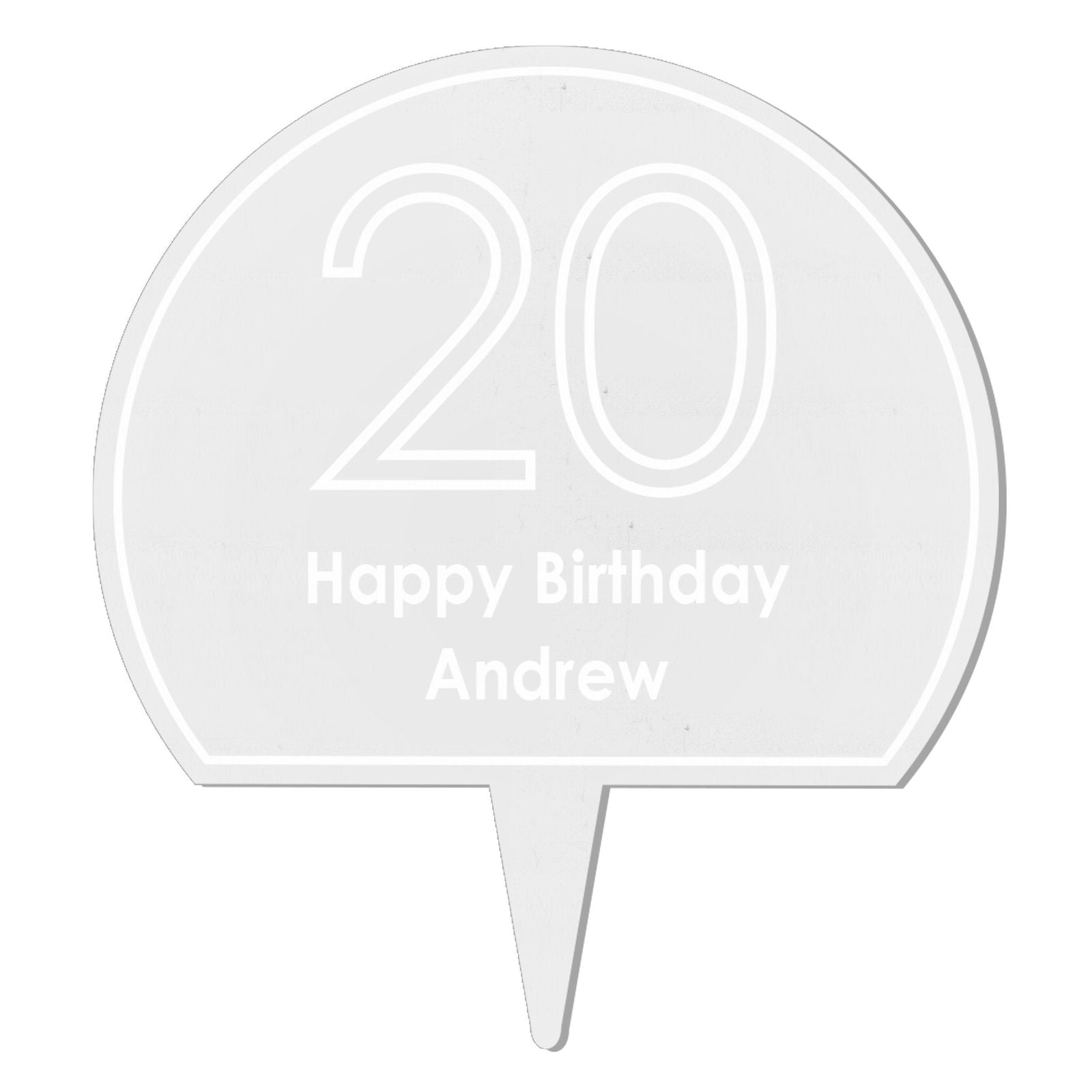 Personalised Contemporary Age Cake Topper