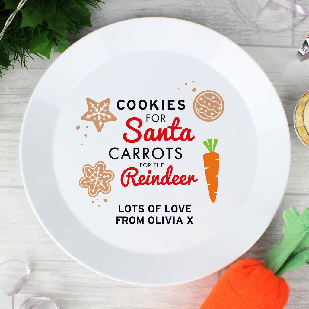Personalised Cookies For Santa Christmas Eve Plastic Plate