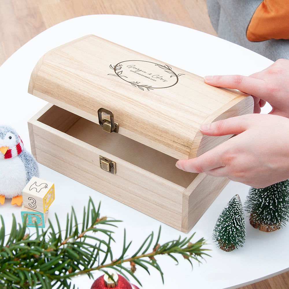 Personalised Couple's Christmas Keepsake Chest