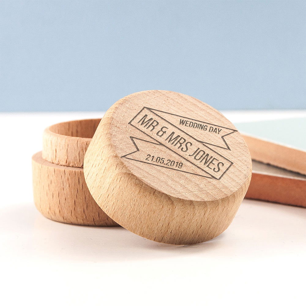 Personalised Couple's Wedding Ring Box