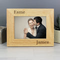 Personalised Couples 6x4 Inch Oak Finish Photo Frame