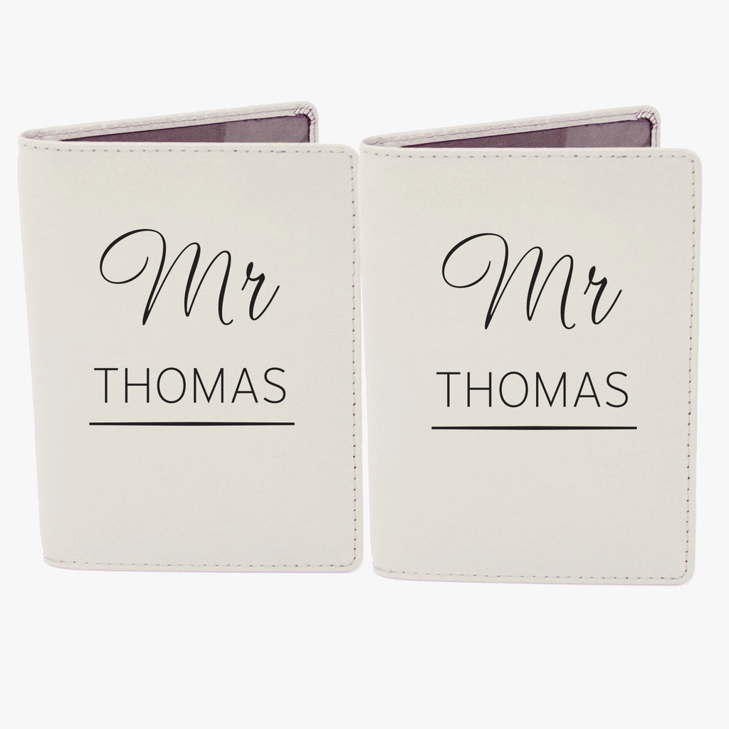 Personalised Couples Cream Passport Holders