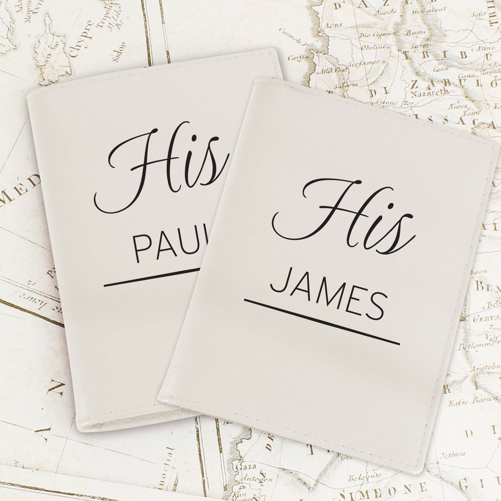 Personalised Couples Cream Passport Holders