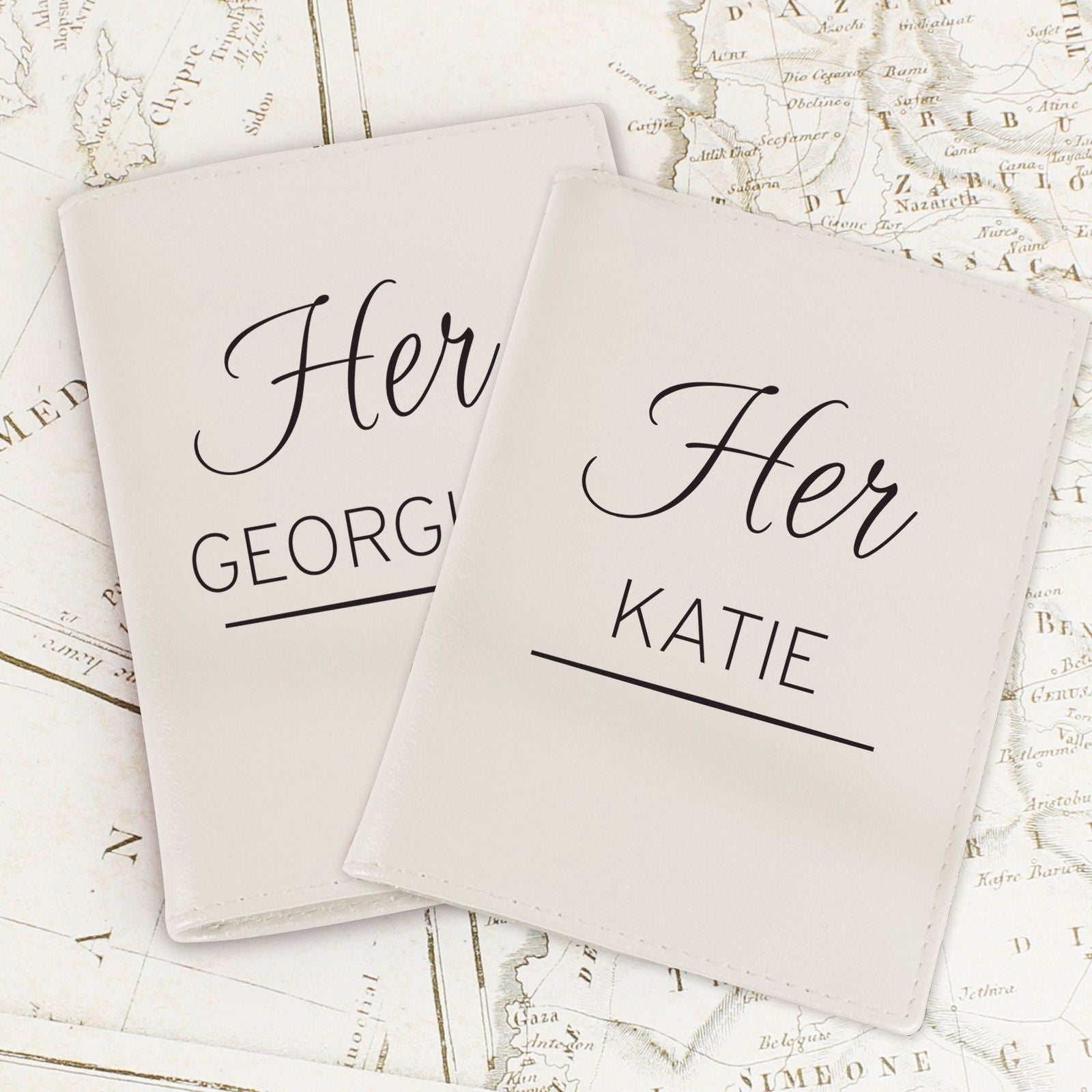 Personalised Couples Cream Passport Holders