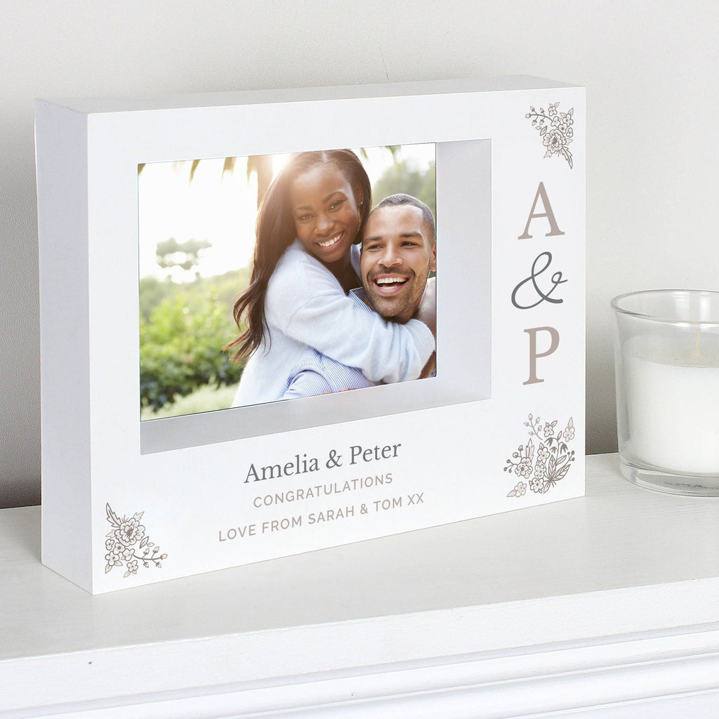 Personalised Couples Initials 7x5 Inch Landscape Box Photo Frame
