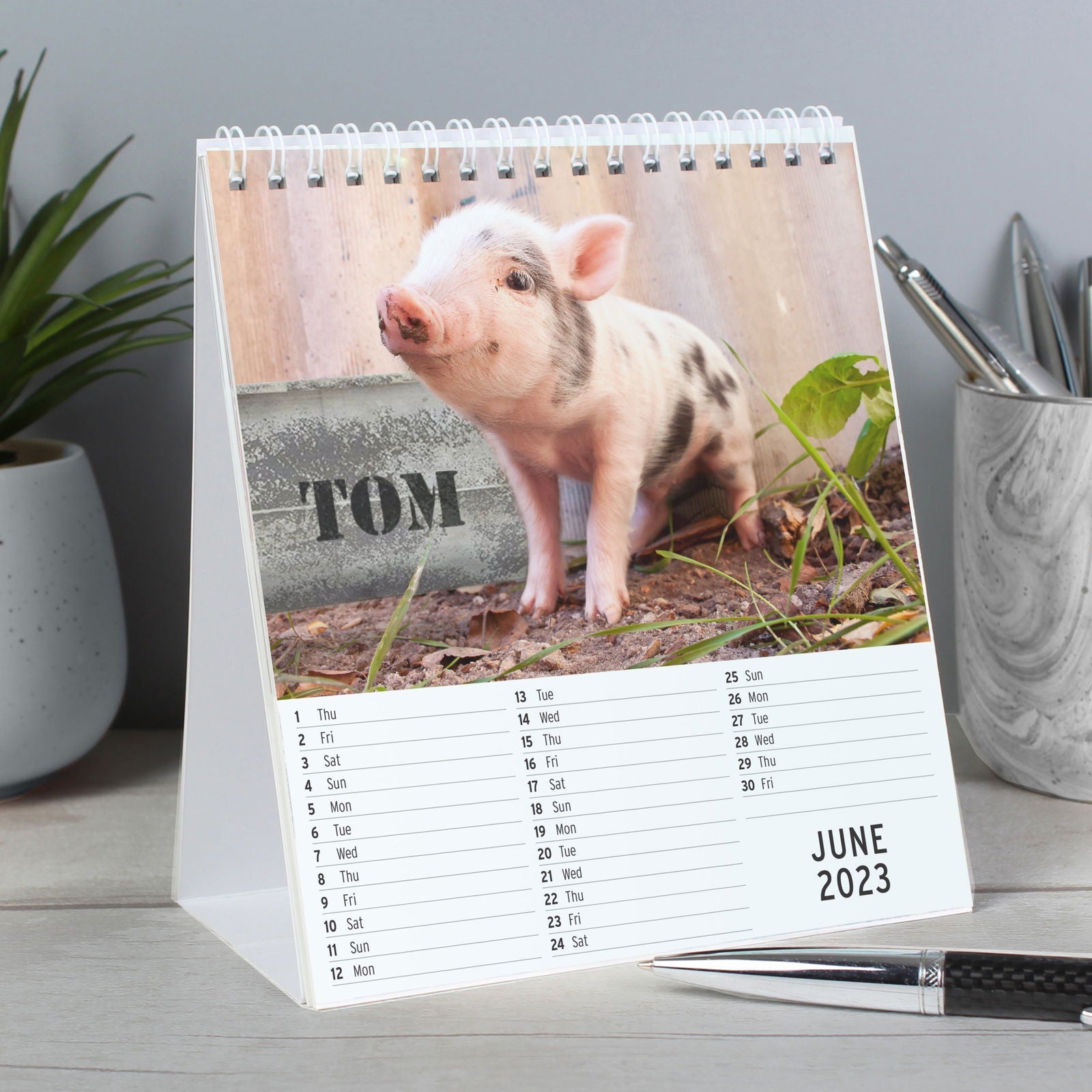 Personalised Cute Animals Desk 2026 Calendar