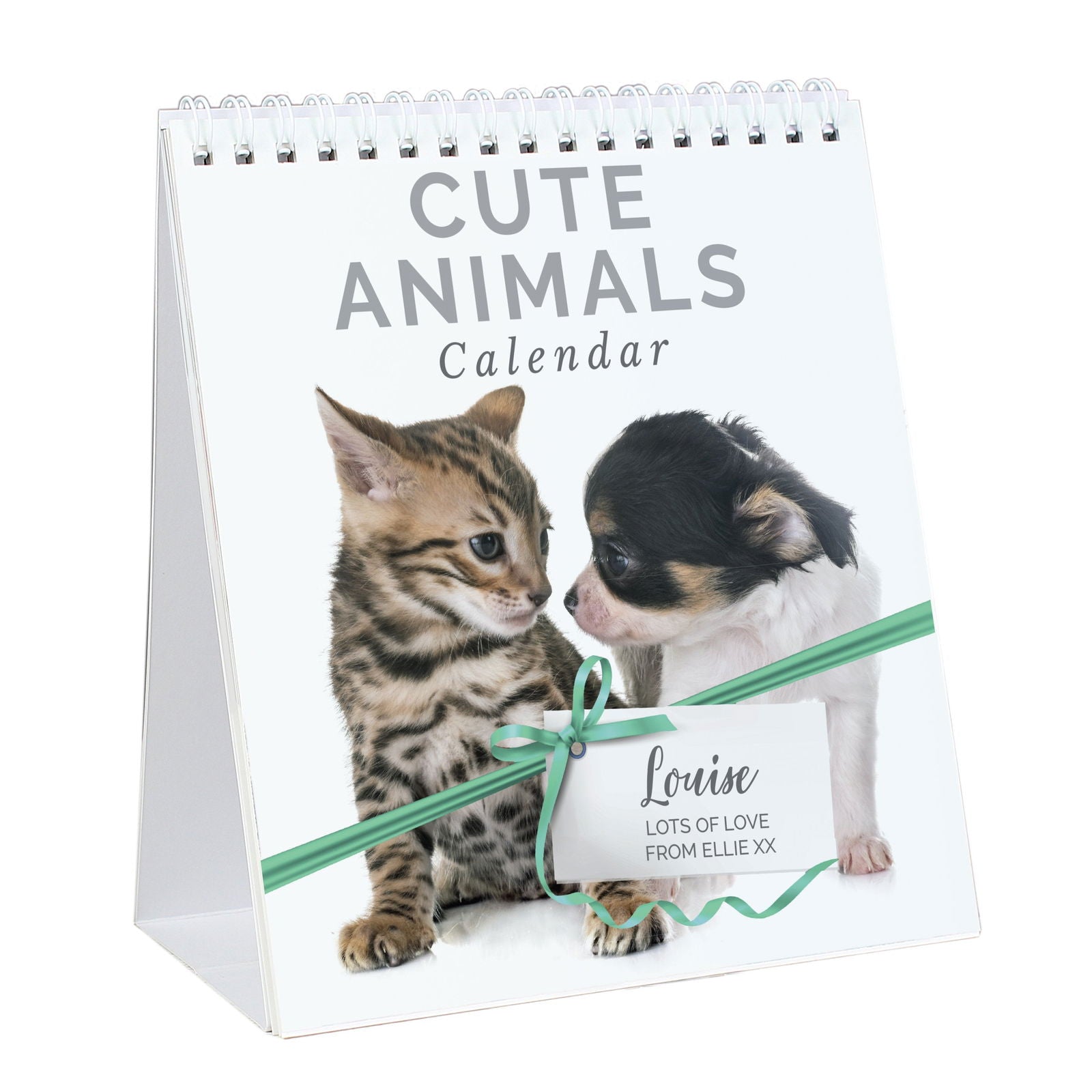 Personalised Cute Animals Desk 2026 Calendar