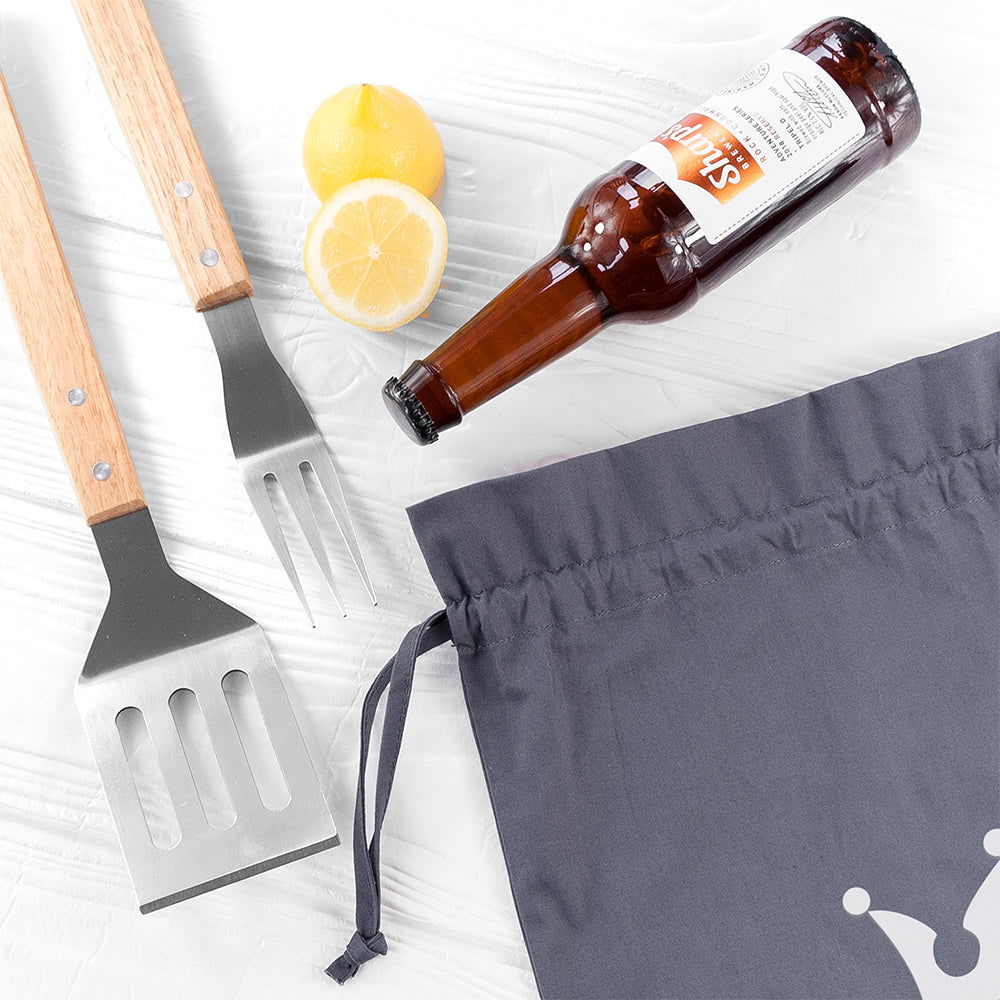 Personalised Dad Is King Of The Grill Bbq Tools Set
