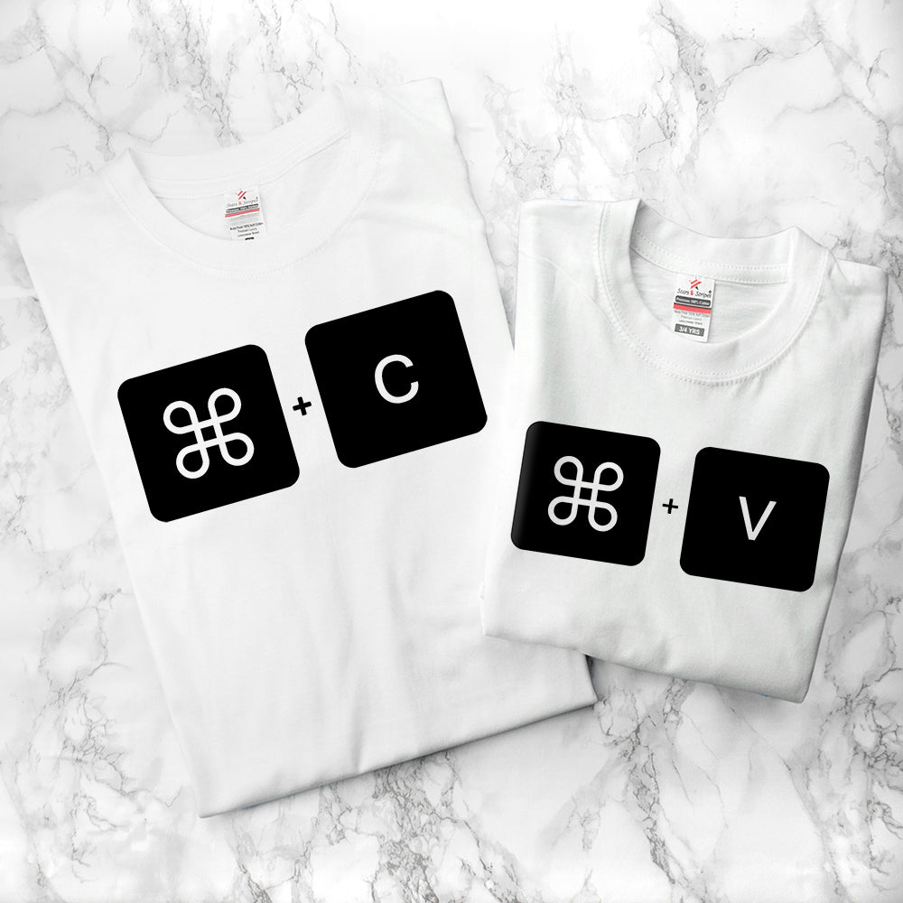 Personalised Daddy And Me Command+V White T-Shirts