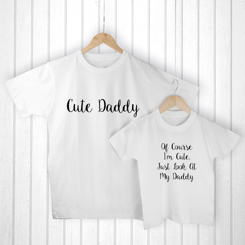 Personalised Daddy And Me Cuties White T-Shirts