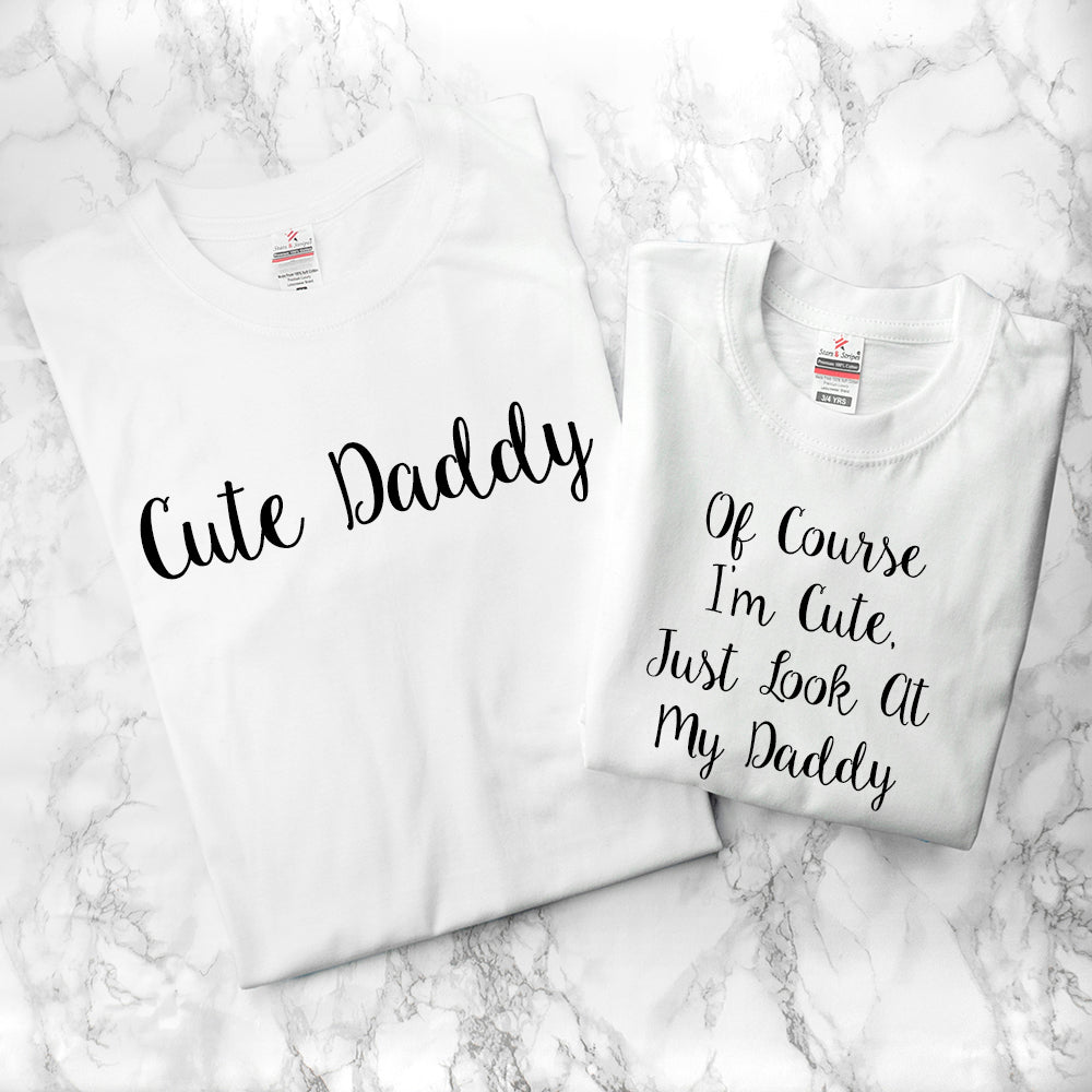 Personalised Daddy And Me Cuties White T-Shirts