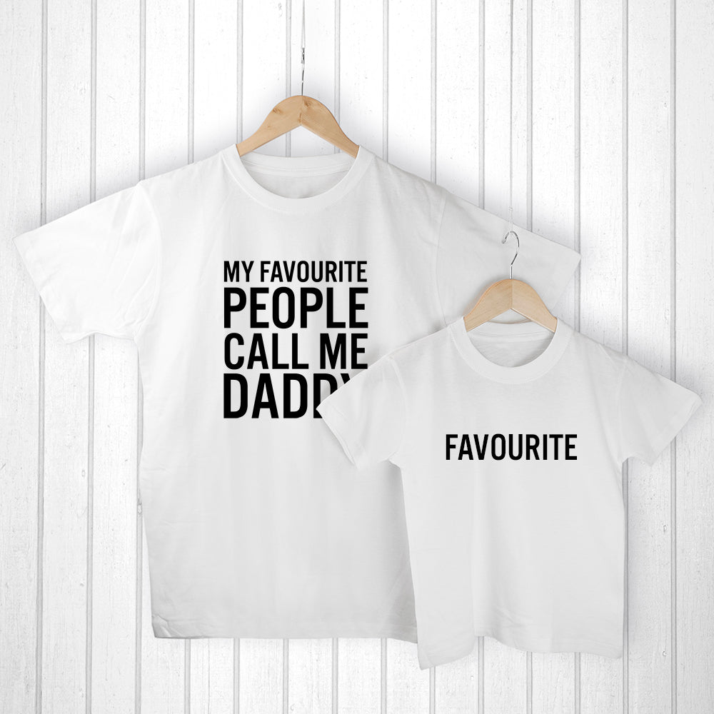 Personalised Daddy And Me Favourite People White T-Shirts