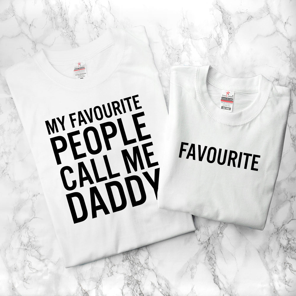 Personalised Daddy And Me Favourite People White T-Shirts