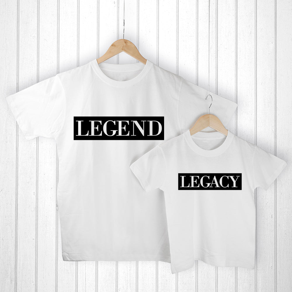 Personalised Daddy And Me Legendary White T-Shirts