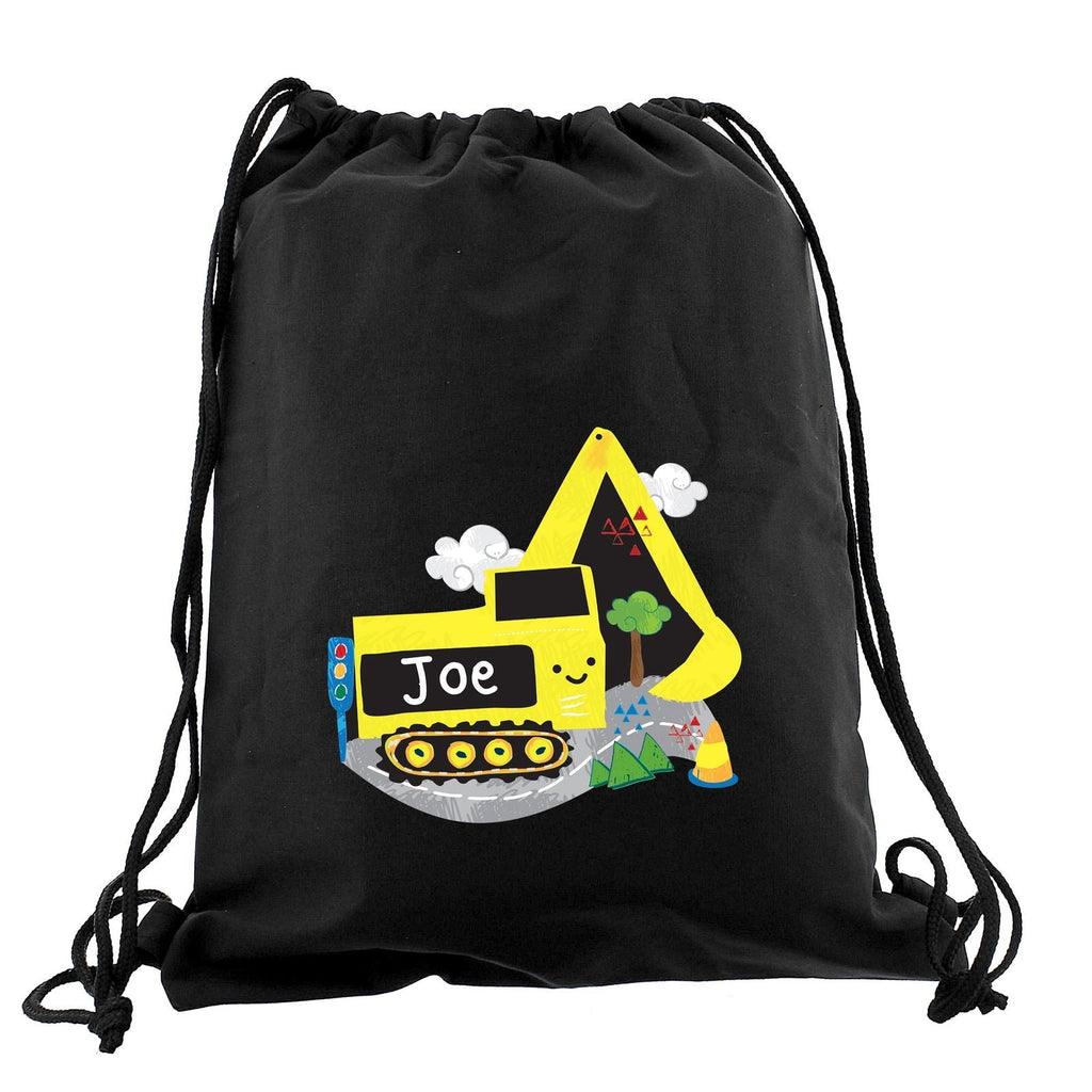 Personalised Digger Black Swim & Kit Bag