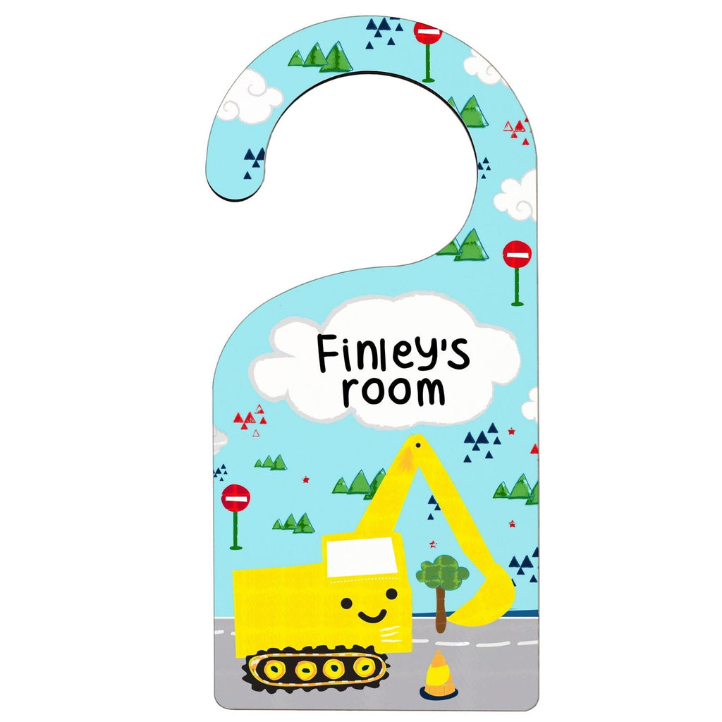 Personalised Digger Door Hanger