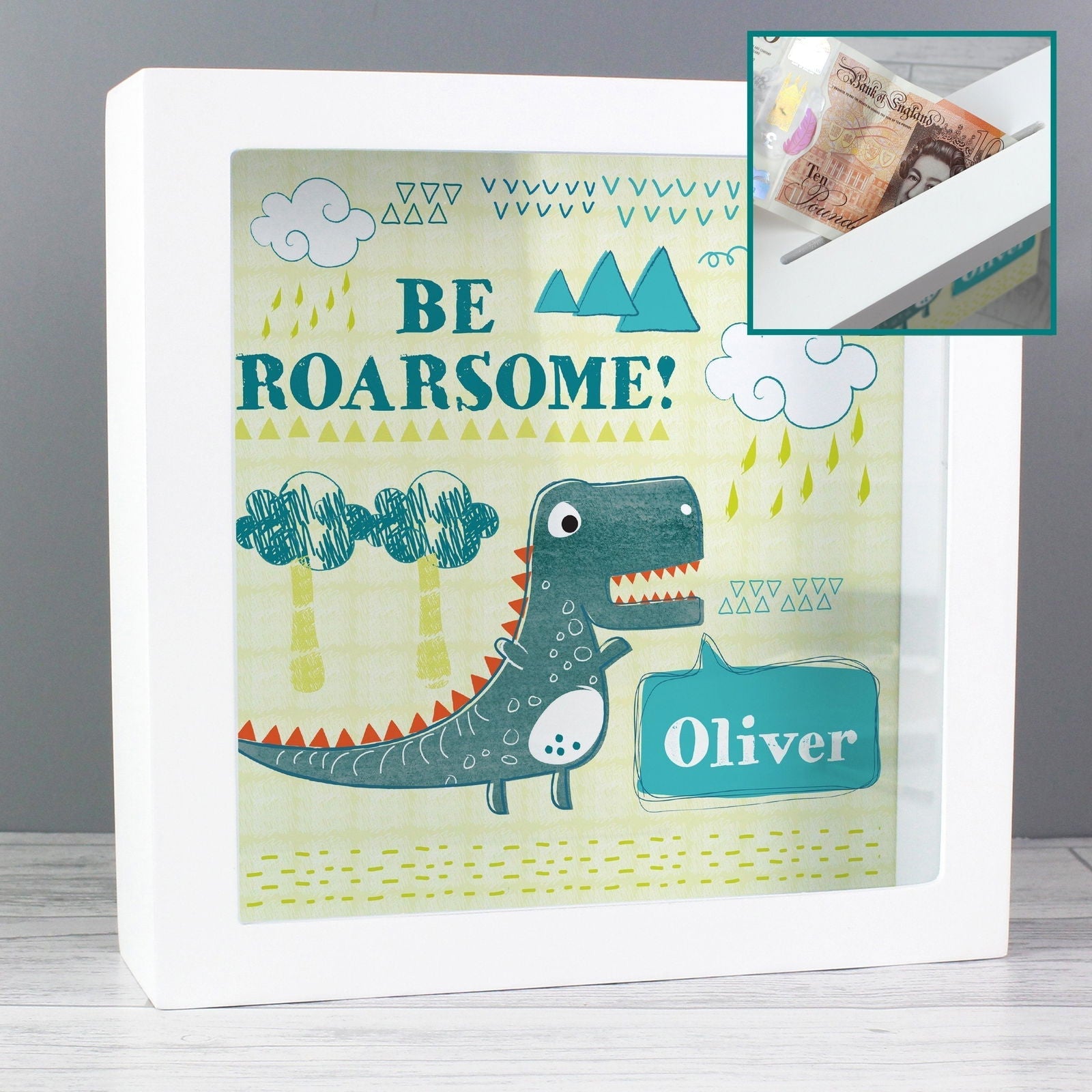 Personalised Dinosaur Fund And Keepsake Box