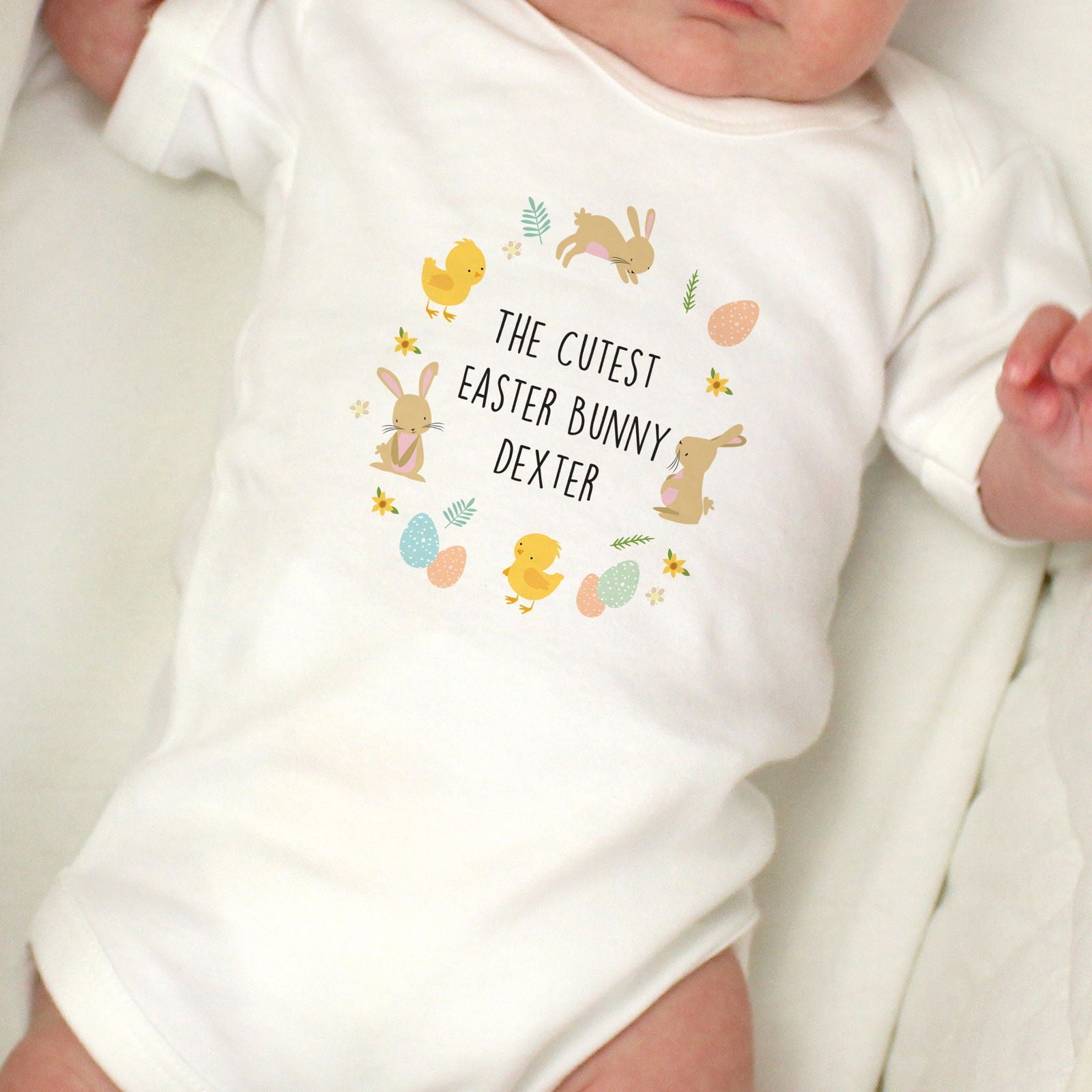 Personalised Easter Bunny & Chick Baby Vest