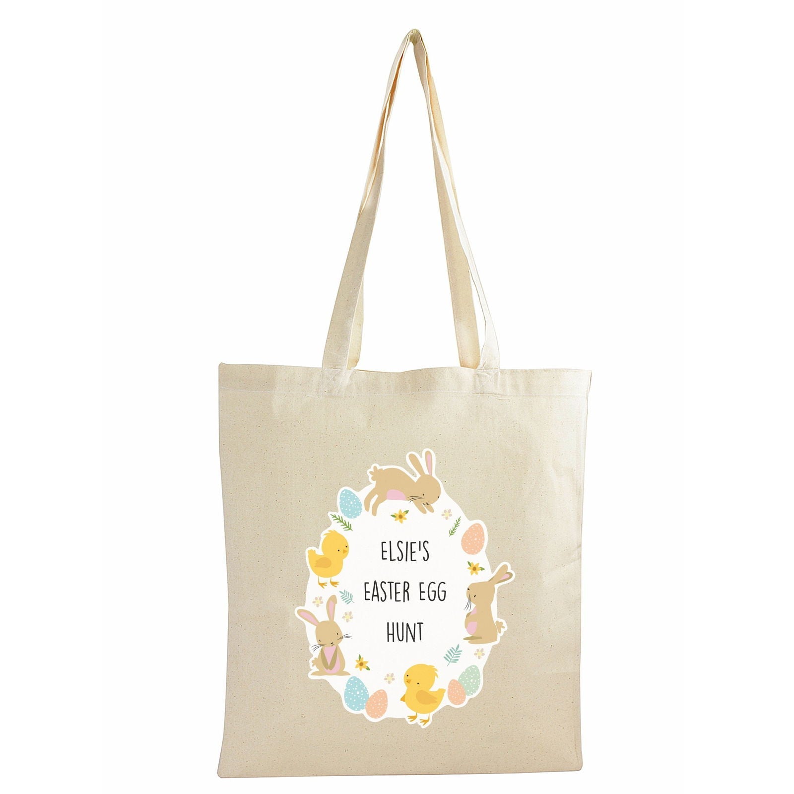 Personalised Easter Bunny & Chick Cotton Bag