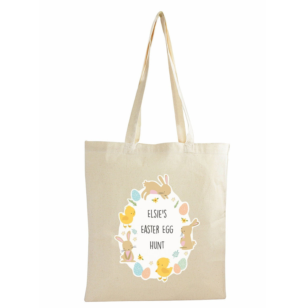 Personalised Easter Bunny & Chick Cotton Bag
