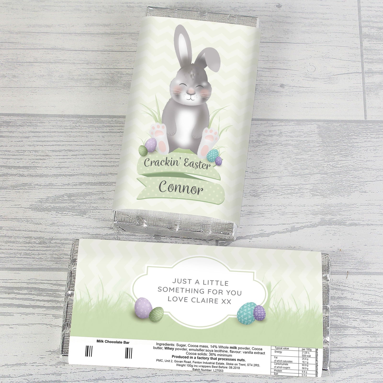 Personalised Easter Bunny Chocolate Bar