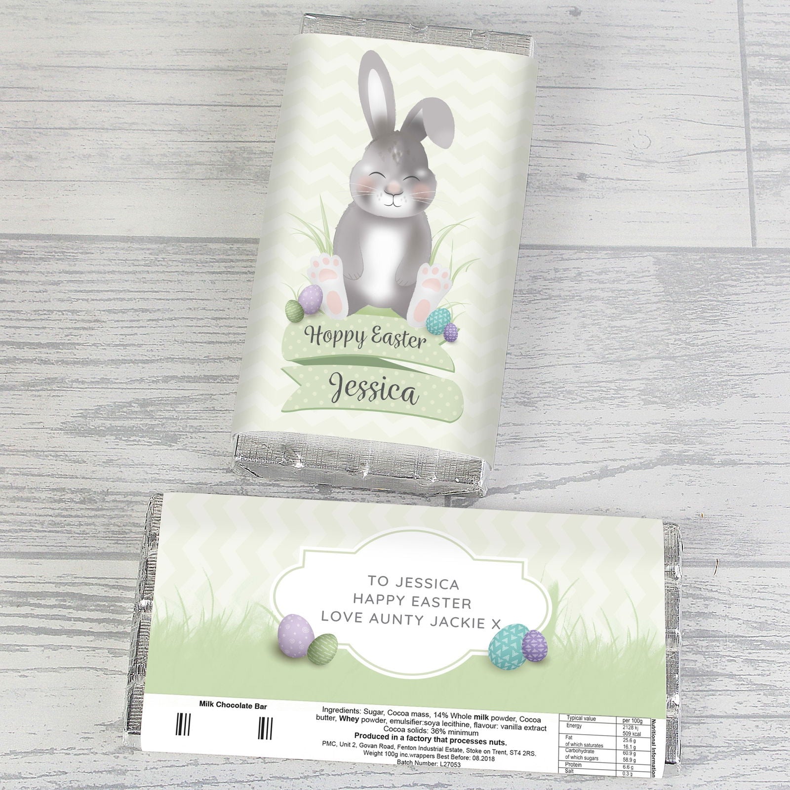 Personalised Easter Bunny Chocolate Bar