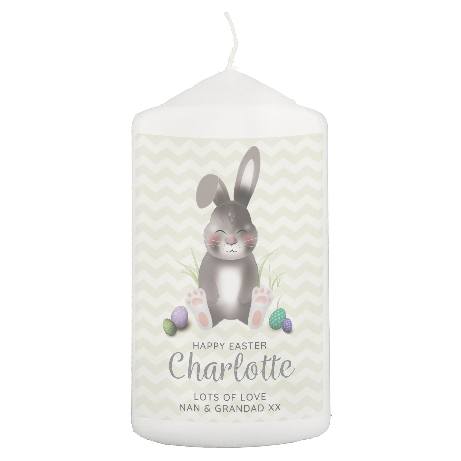 Personalised Easter Bunny Pillar Candle