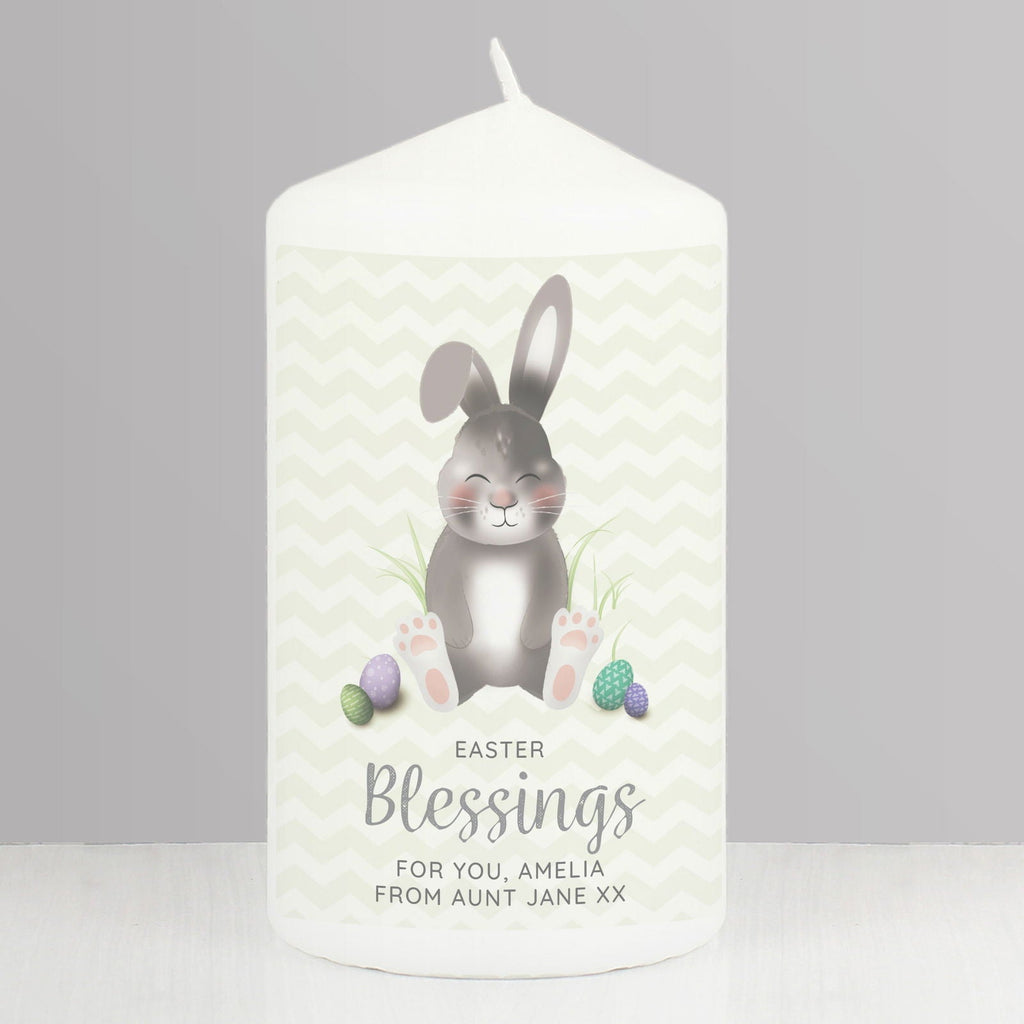 Personalised Easter Bunny Pillar Candle