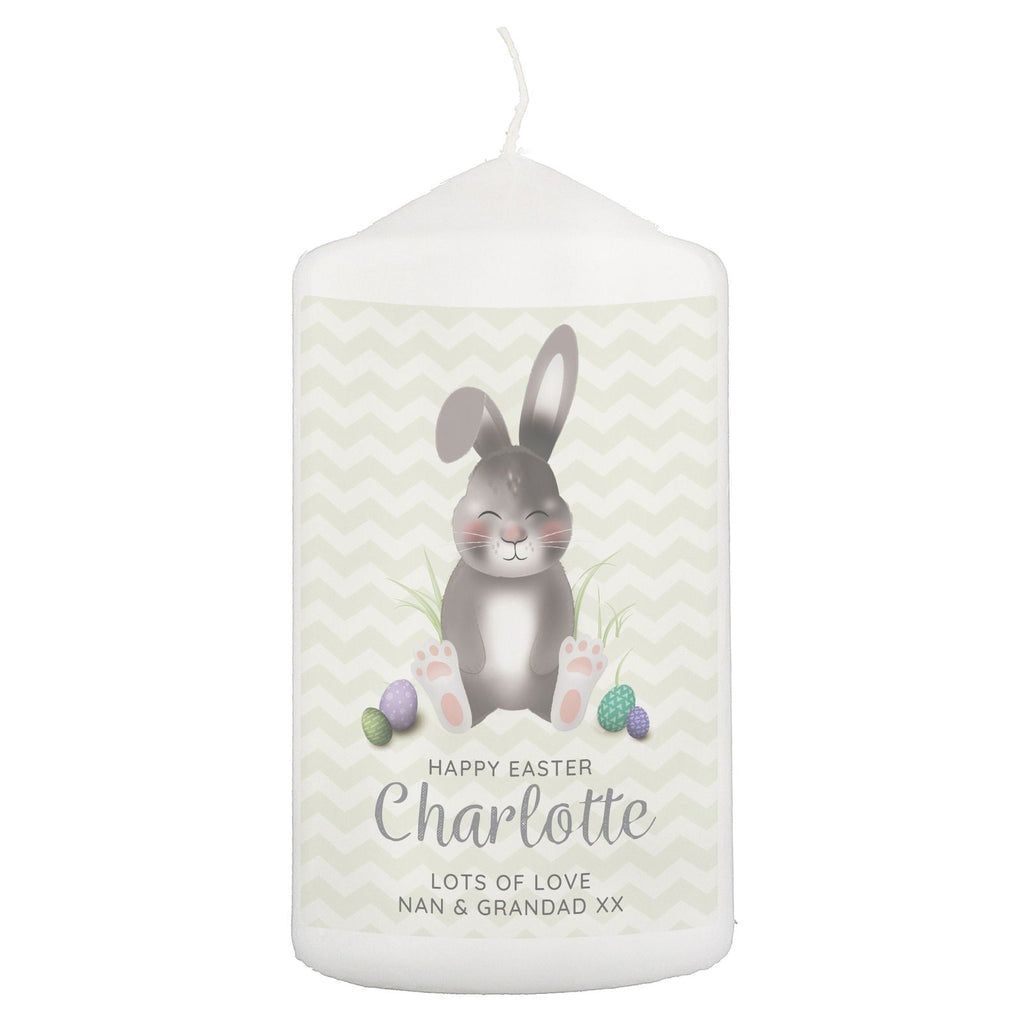 Personalised Easter Bunny Pillar Candle