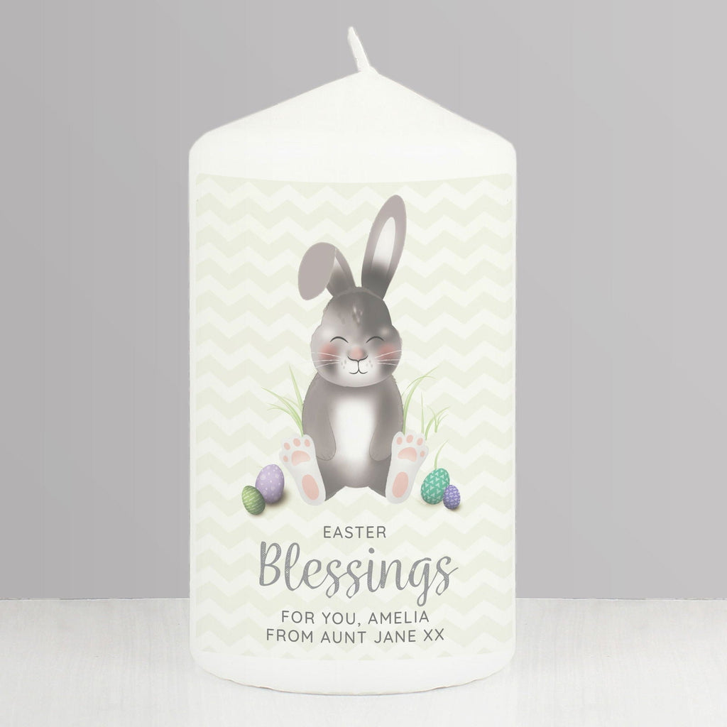 Personalised Easter Bunny Pillar Candle