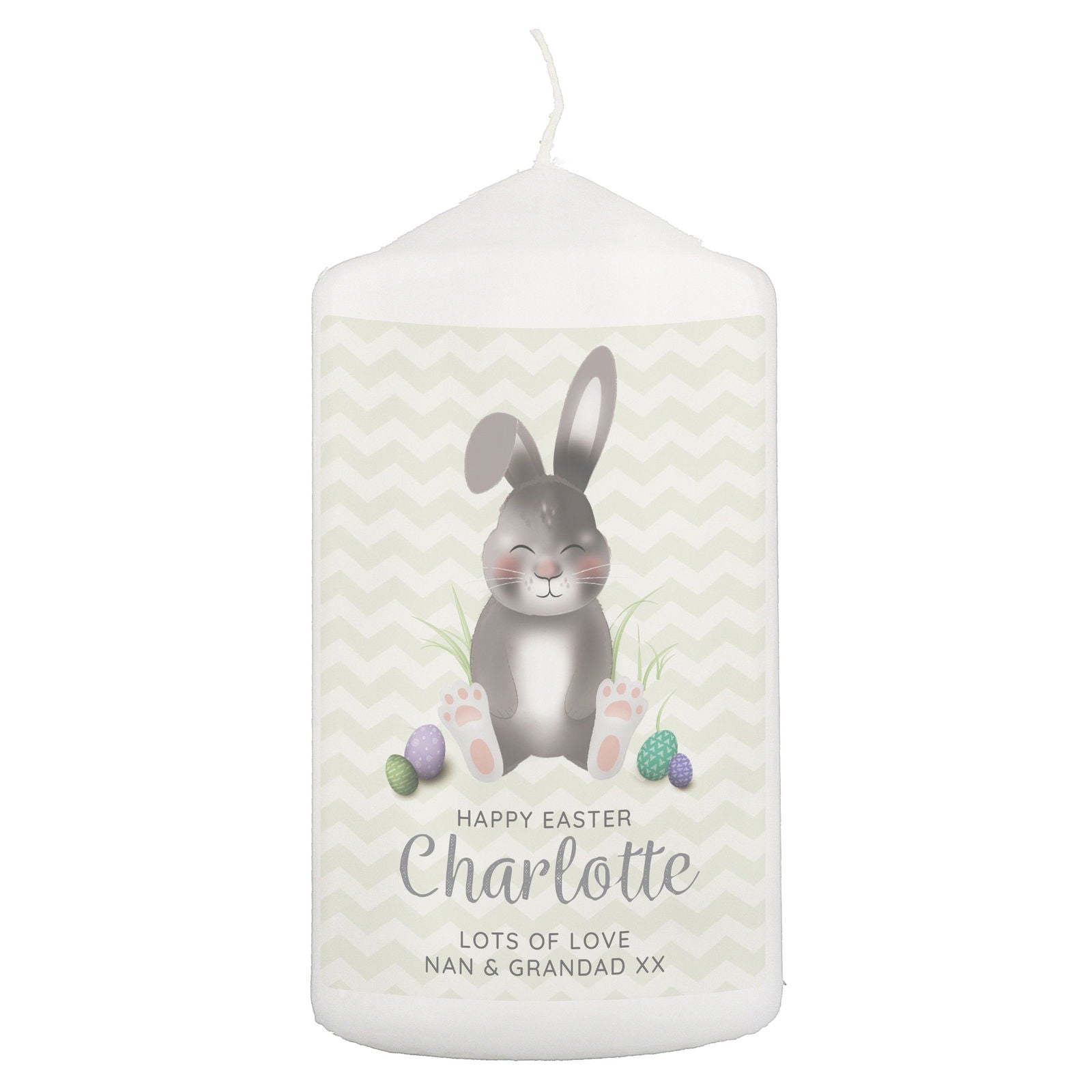 Personalised Easter Bunny Pillar Candle