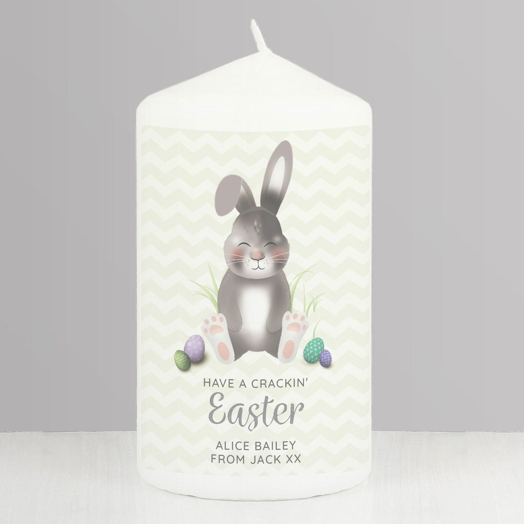 Personalised Easter Bunny Pillar Candle
