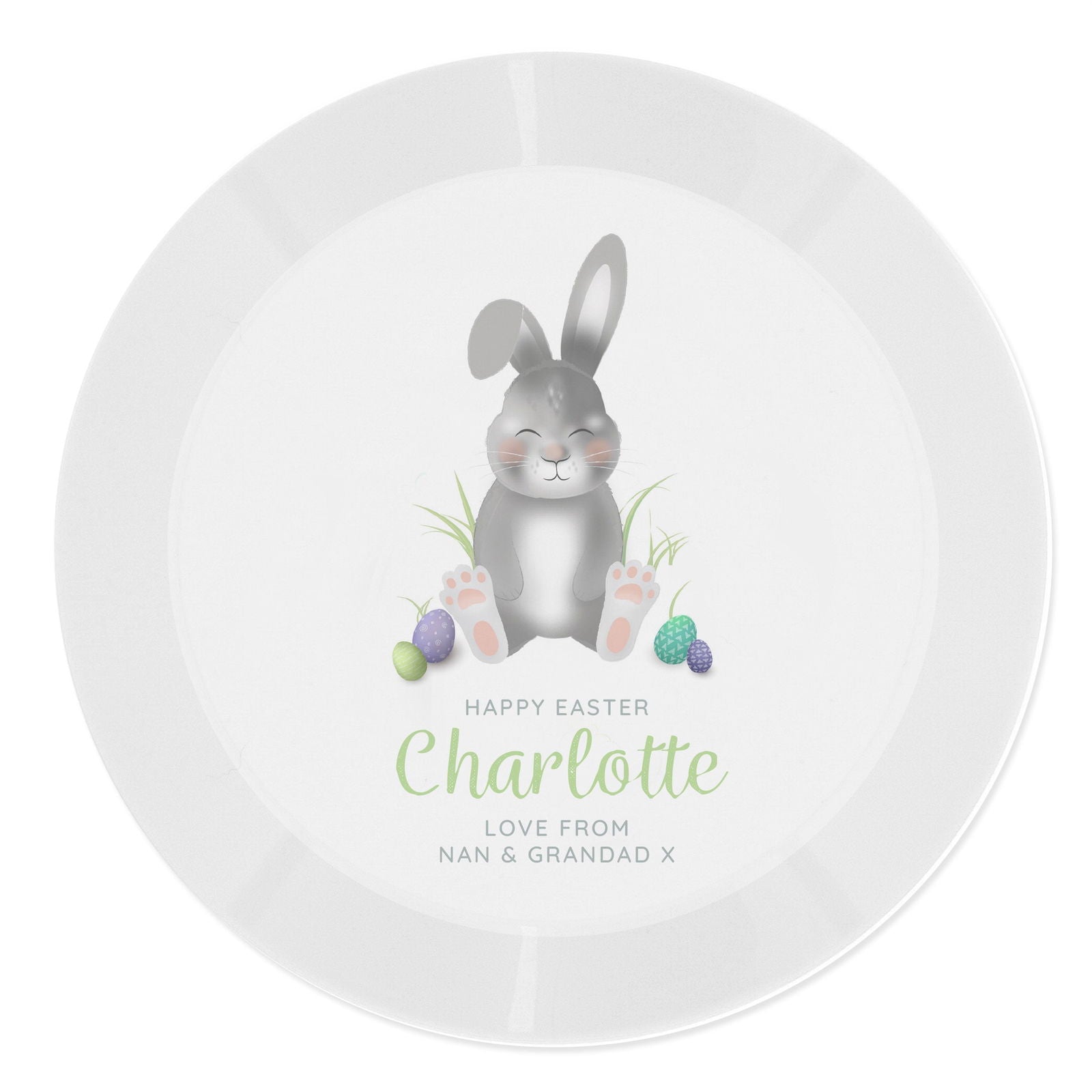 Personalised Easter Bunny Plastic Plate