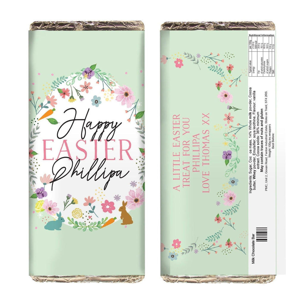 Personalised Easter Springtime Milk Chocolate Bar