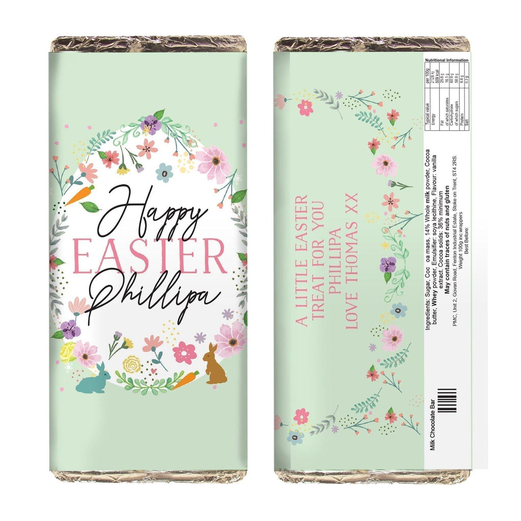 Personalised Easter Springtime Milk Chocolate Bar