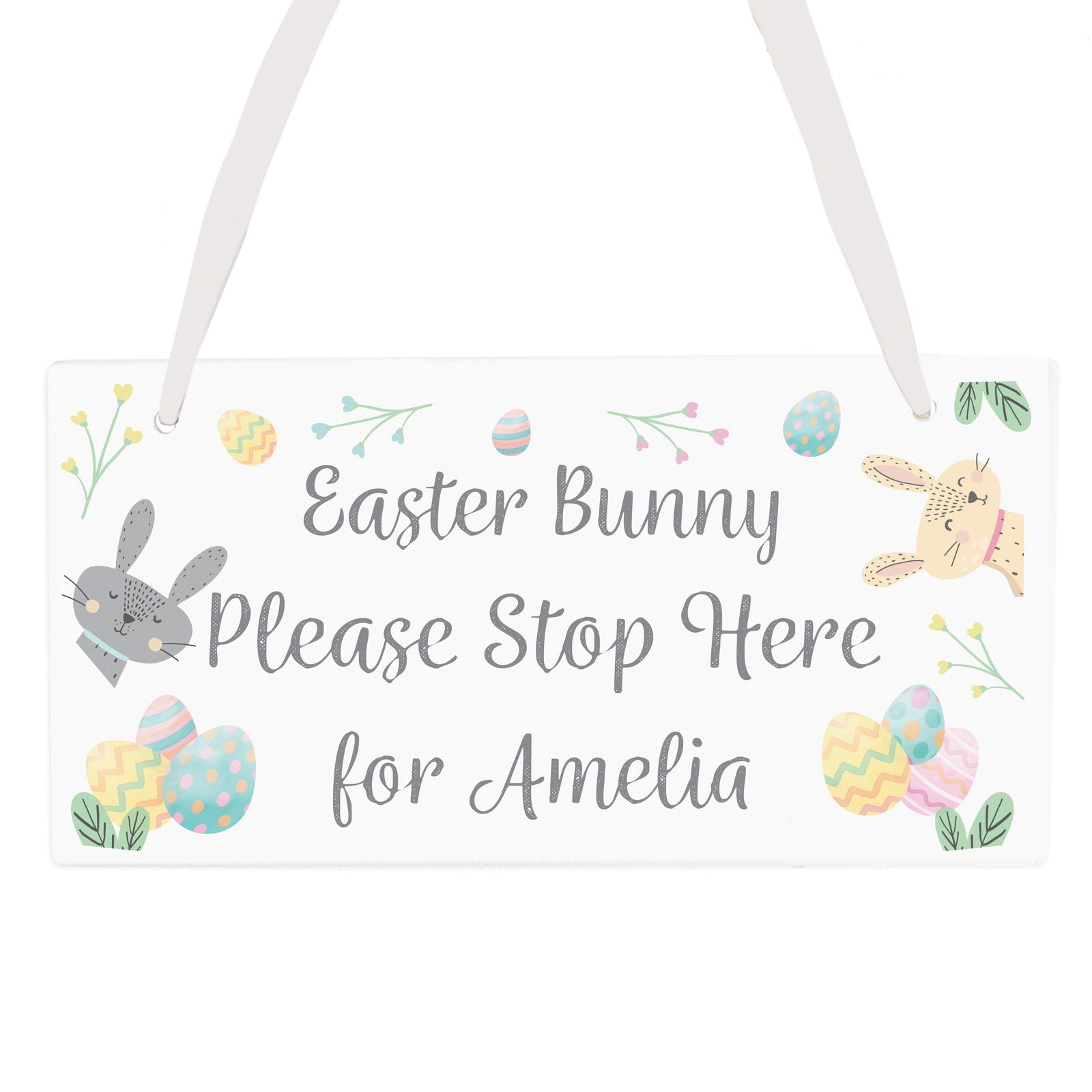 Personalised Easter Springtime Wooden Sign
