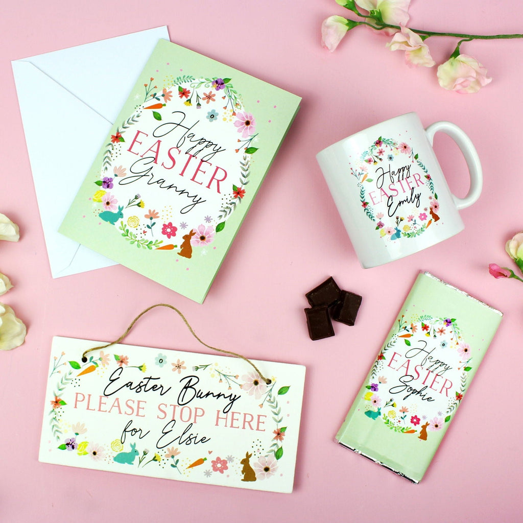 Personalised Easter Springtime Wooden Sign