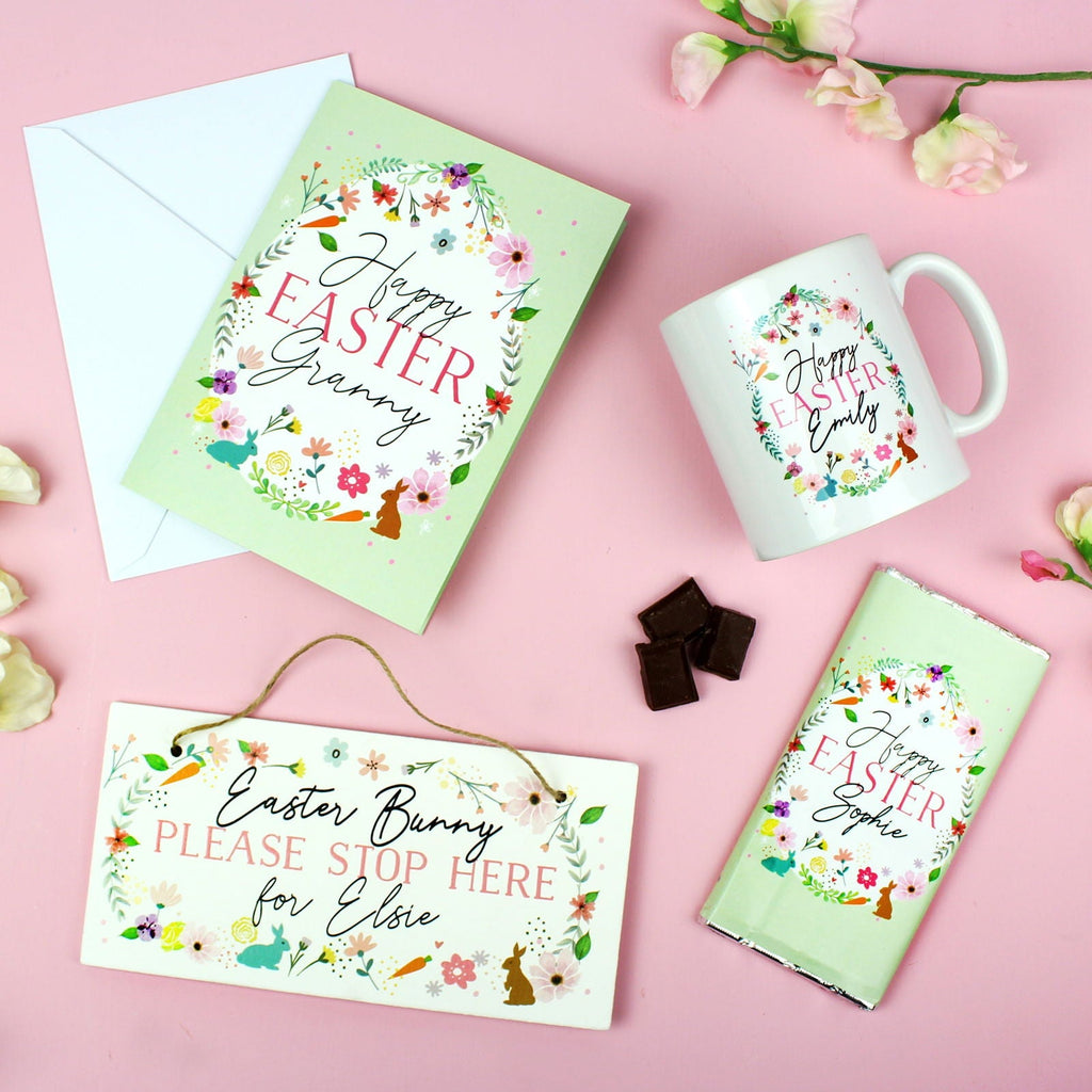 Personalised Easter Springtime Wooden Sign