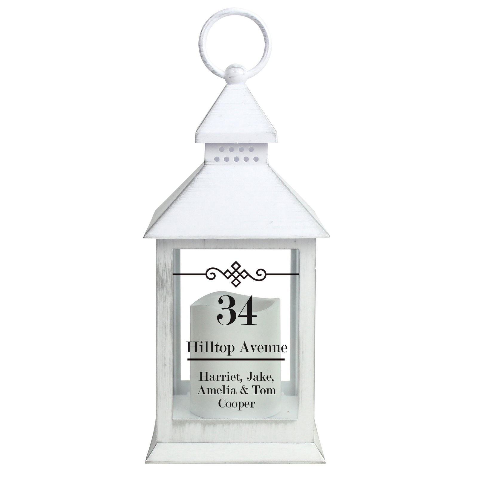 Personalised Elegant Diamond White Lantern