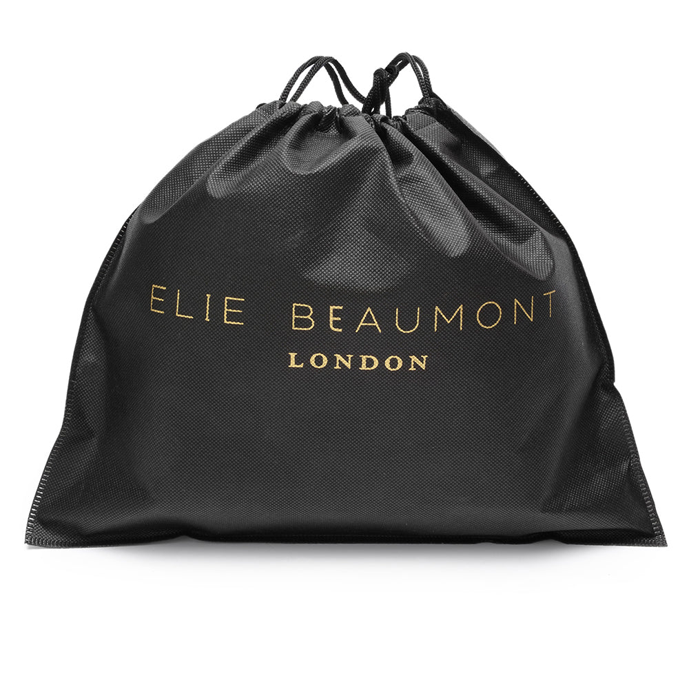 Personalised Elie Beaumont Black Bag With Blue Diamond Strap