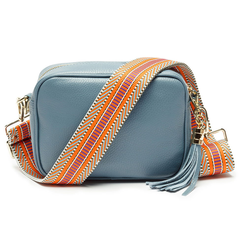 Personalised Elie Beaumont Light Blue Bag With Aztec Strap