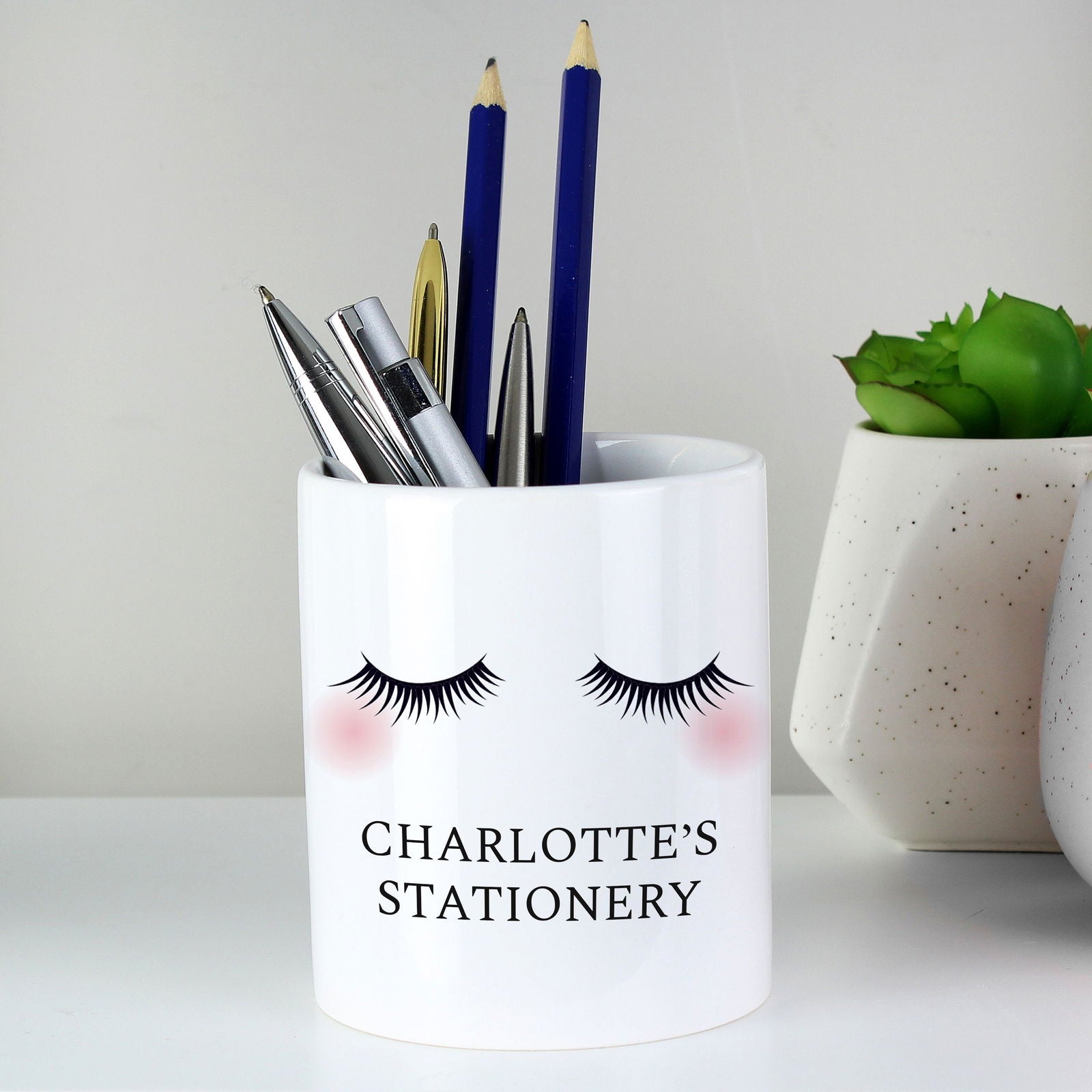 Personalised Eyelashes Ceramic Storage Pot