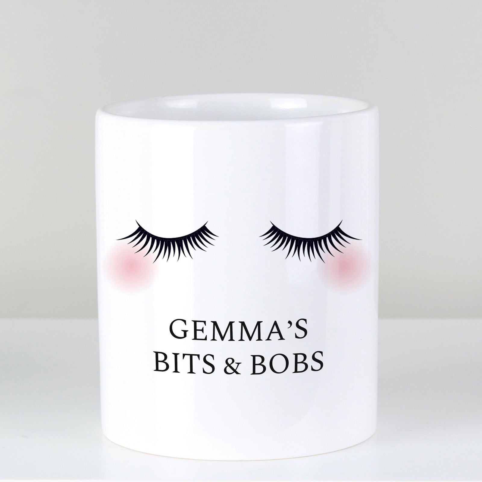 Personalised Eyelashes Ceramic Storage Pot