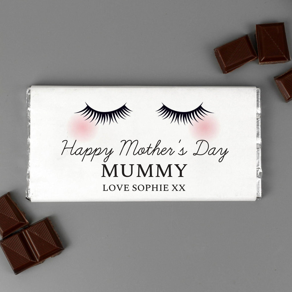 Personalised Eyelashes Milk Chocolate Bar
