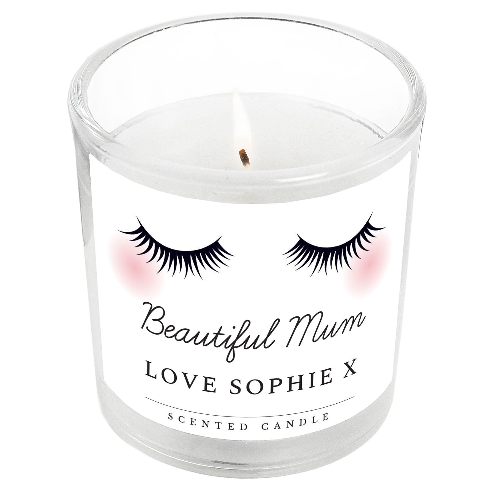Personalised Eyelashes Scented Jar Candle