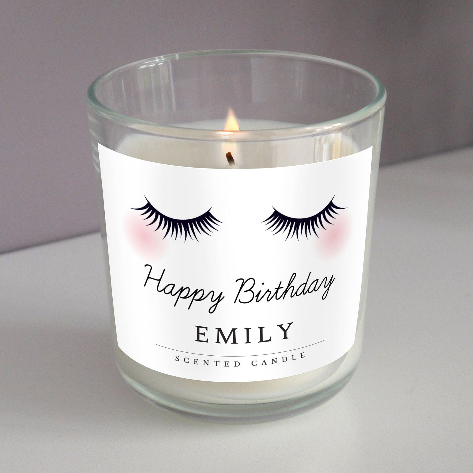 Personalised Eyelashes Scented Jar Candle