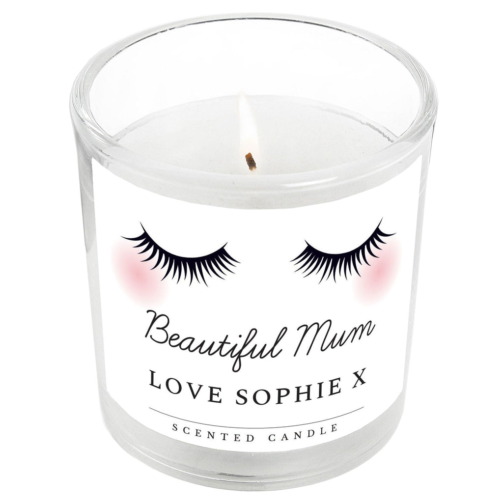Personalised Eyelashes Scented Jar Candle