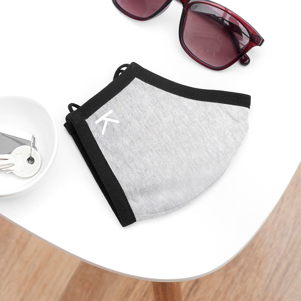 Personalised Face Covering In Grey