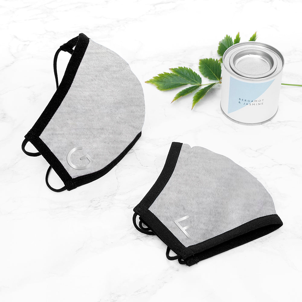 Personalised Face Covering In Grey