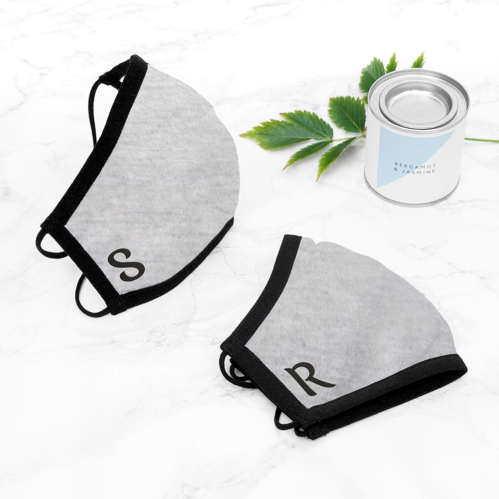 Personalised Face Covering In Grey